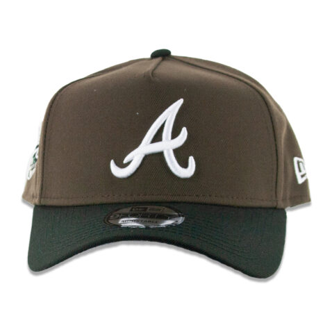 New Era 9Forty Atlanta Braves Two Tone A-Frame Snapback Hat Brown White Black - Image 2