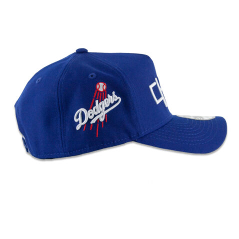 New Era 9Forty Los Angeles Dodgers Hangul A-Frame Snapback Hat Dark Royal Blue White - Image 6
