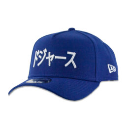 New Era 9Forty Los Angeles Dodgers Katakana A-Frame Snapback Hat Dark Royal Blue White
