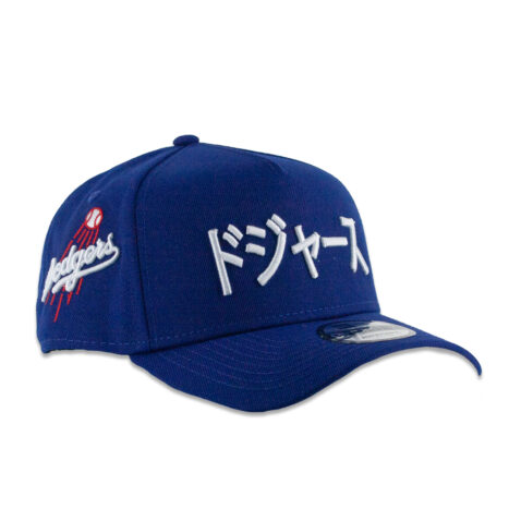 New Era 9Forty Los Angeles Dodgers Katakana A-Frame Snapback Hat Dark Royal Blue White - Image 3
