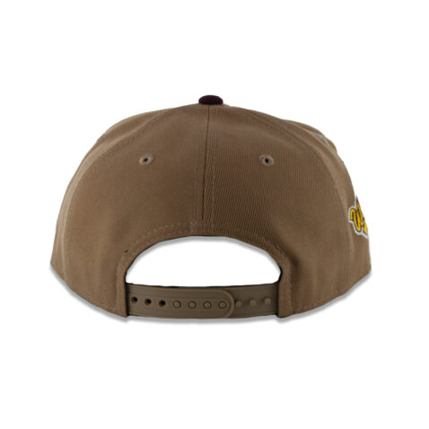 New Era 9Forty New York Yankees Two Tone A-Frame Snapback Hat Khaki White Maroon - Image 5