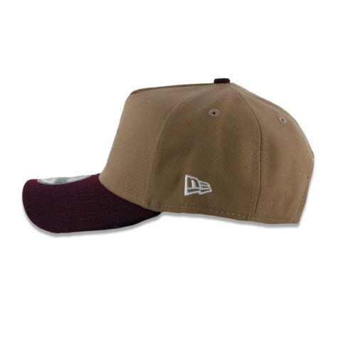 New Era 9Forty New York Yankees Two Tone A-Frame Snapback Hat Khaki White Maroon - Image 4