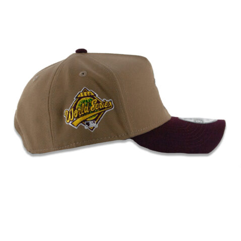New Era 9Forty New York Yankees Two Tone A-Frame Snapback Hat Khaki White Maroon - Image 6