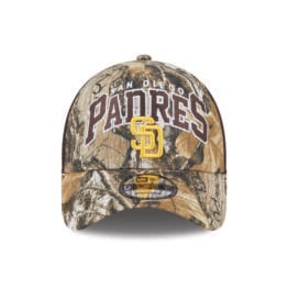 New Era 9Forty San Diego Padres A-Frame Snapback Hat Realtree Camo Brown Gold