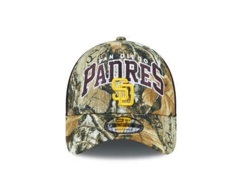 New Era 9Forty San Diego Padres A-Frame Snapback Hat Realtree Camo Brown Gold - Image 2