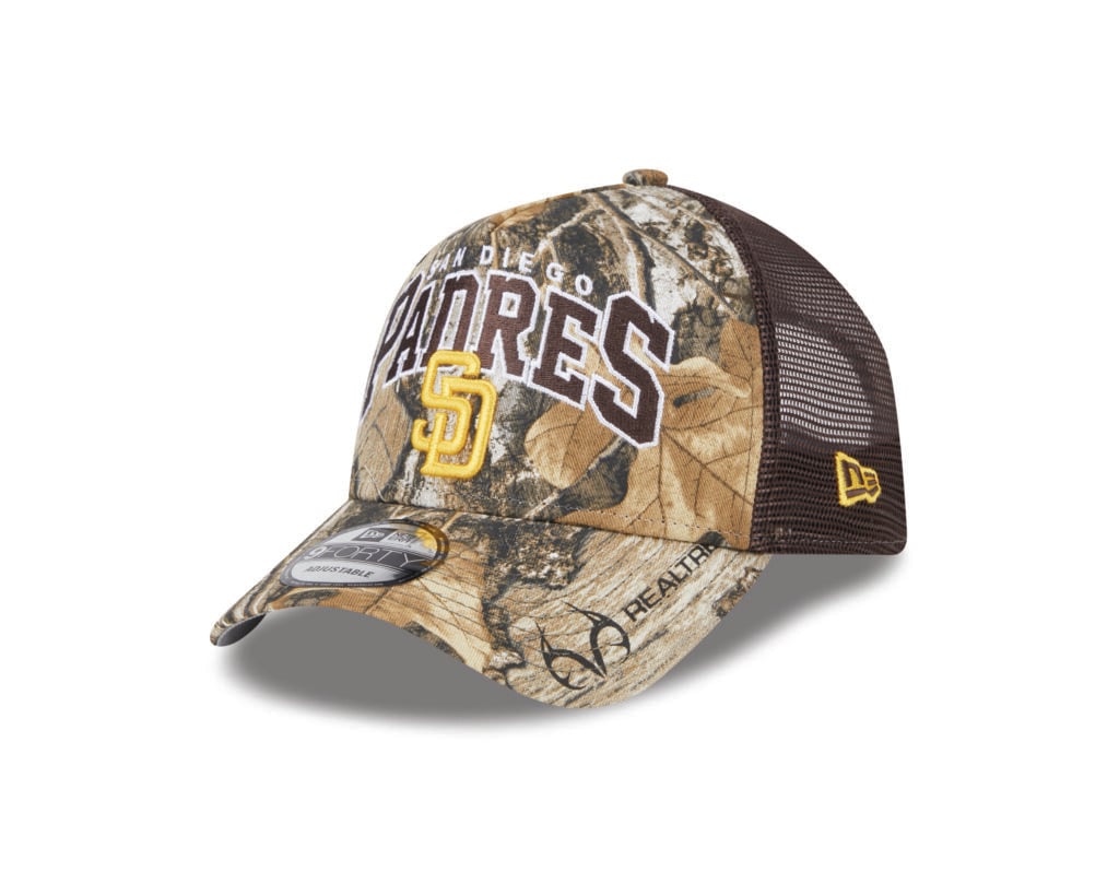 New Era 9Forty San Diego Padres A-Frame Snapback Hat Realtree Camo Brown Gold - Billion Creation