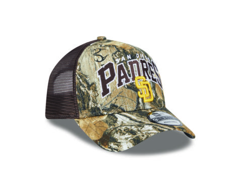 New Era 9Forty San Diego Padres A-Frame Snapback Hat Realtree Camo Brown Gold - Image 3