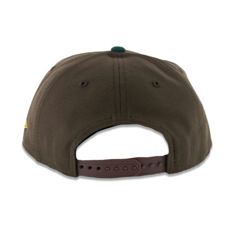 New Era 9Forty San Diego Padres Vintage Script A-Frame Snapback Hat Burnt Wood Brown Gold - Image 5