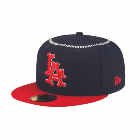 New Era x Diet Starts Monday 59Fifty Anaheim Angels Cooperstown Fitted Hat Dark Navy Red