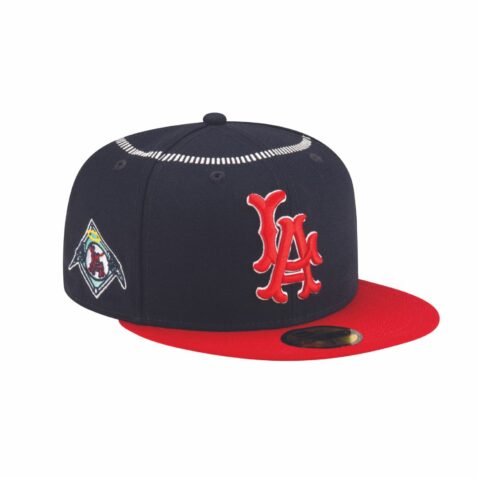 New Era x Diet Starts Monday 59Fifty Anaheim Angels Cooperstown Fitted Hat Dark Navy Red - Image 3