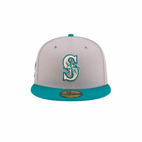 New Era x Diet Starts Monday 59Fifty Seattle Mariners Cooperstown Fitted Hat Gray Turquoise - Image 2