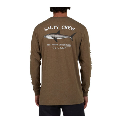 Salty Crew Classic Bruce Long Sleeve T-Shirt Mocha Heather - Image 2