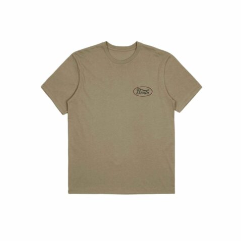 Brixton Parsons Short Sleeve T-Shirt Oatmeal Washed Black Mahogany