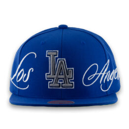 Mitchell & Ness x Just Don x MLB Los Angeles Dodgers Cooperstown Lux Script Snapback Hat Royal Blue