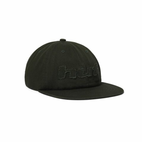 HUF Distressed Logo 5 Panel Snapback Hat Hunter Green