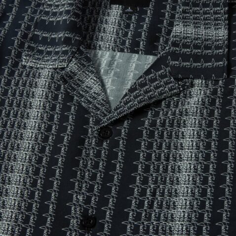 HUF Script Stripe Resort Button Down Short Sleeve Shirt Black - Image 3