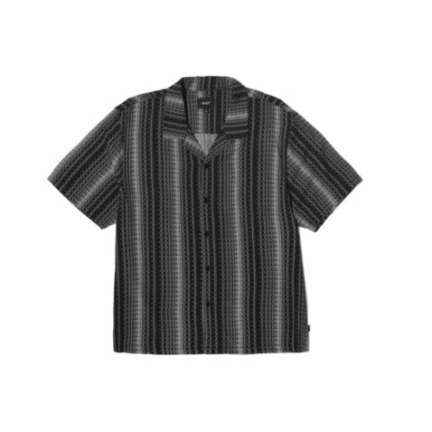 HUF Script Stripe Resort Button Down Short Sleeve Shirt Black