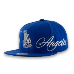 Mitchell & Ness x Just Don x MLB Los Angeles Dodgers Cooperstown Lux Script Snapback Hat Royal Blue
