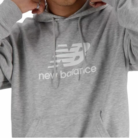 New Balance Sport Essentials French Terry Logo Logo Pullover Hoodie Athletic Grey - Image 3