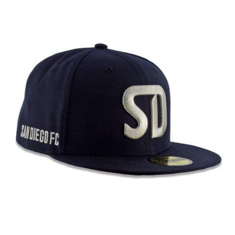 New Era 59Fifty San Diego Football Club SDFC SD Logo Fitted Hat Dark Navy Metallic Silver - Image 3