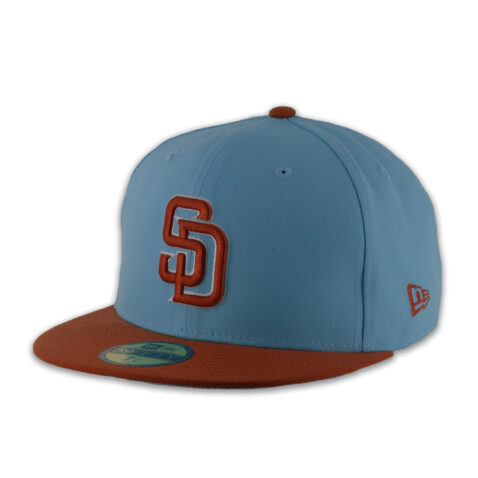 New Era 59Fifty San Diego Padres Color Block Fitted Hat Doscientos Blue Copper