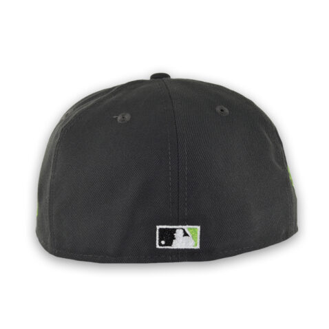 New Era 59Fifty San Diego Padres Graffiti Script Fitted Hat Dark Graphite Gray Neon Green - Image 5