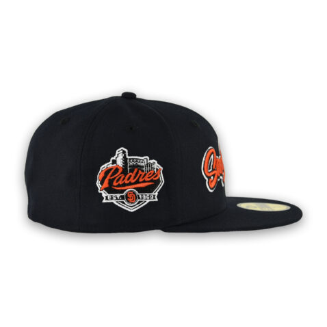 New Era 59Fifty San Diego Padres Graffiti Script Fitted Hat Dark Navy Orange White - Image 6