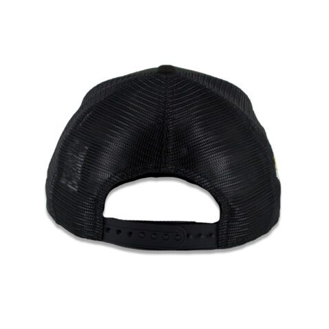 New Era 9Forty San Diego Padres A-Frame Mesh Trucker Snapback Hat Black Gold - Image 5