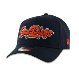 New Era 9Forty San Diego Padres Graffiti Script A-Frame Snapback Hat Dark Navy Orange White