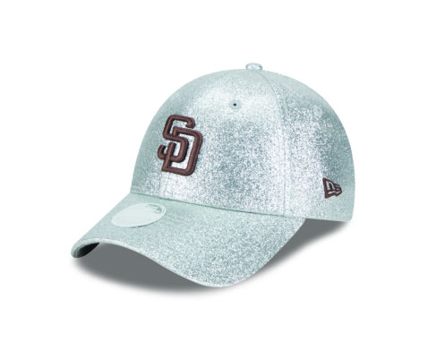 New Era 9Forty San Diego Padres Sparkly Snapback Hat Metallic Silver Brown