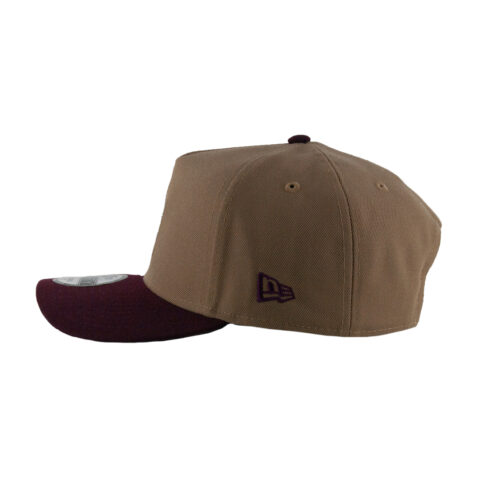 New Era 9Forty San Diego Padres Two Tone A-Frame Snapback Hat Khaki Maroon - Image 4