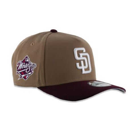 New Era 9Forty San Diego Padres Two Tone A-Frame Snapback Hat Khaki Maroon - Image 3
