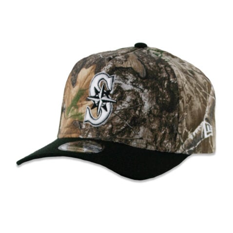 New Era 9Forty Seattle Mariners Two Tone A-Frame Snapback Hat Realtree Camouflage Black