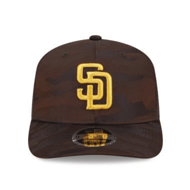 New Era 9Seventy San Diego Padres Mesh Trucker Snapback Hat Brown Camouflage Gold New Era 9Seventy San Diego Padres Mesh Trucker Snapback Hat Brown Camouflage Gold