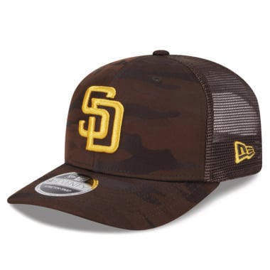 New Era 9Seventy San Diego Padres Mesh Trucker Snapback Hat Brown Camouflage Gold New Era 9Seventy San Diego Padres Mesh Trucker Snapback Hat Brown Camouflage Gold