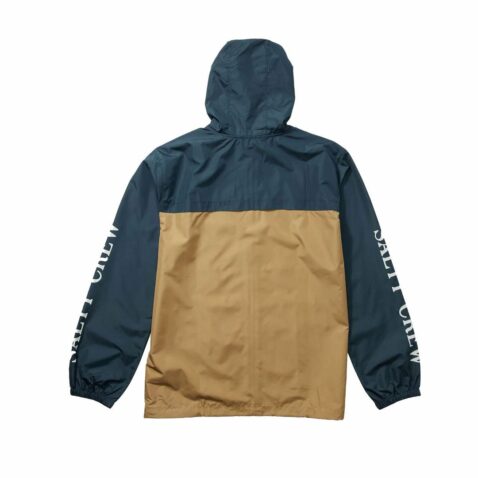 Salty Crew Surface Windbreaker Jacket Navy Blue Straw