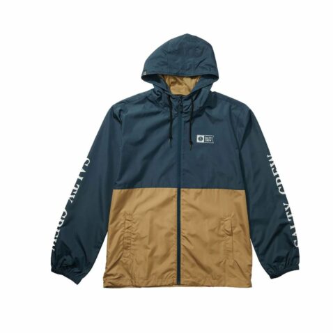 Salty Crew Surface Windbreaker Jacket Navy Blue Straw