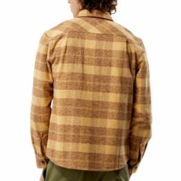 Brixton Bowery Heavyweight Long Sleeve Flannel Shirt Curry Yellow Pine Cone