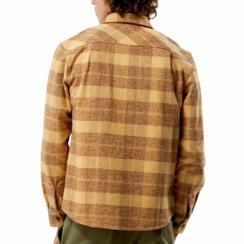 Brixton Bowery Heavyweight Long Sleeve Flannel Shirt Curry Yellow Pine Cone - Image 2