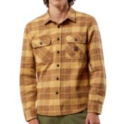 Brixton-Bowery-Heavyweight-Long-Sleeve-Flannel-Shirt-Curry-Yellow-Pine-Cone-front1.jpg