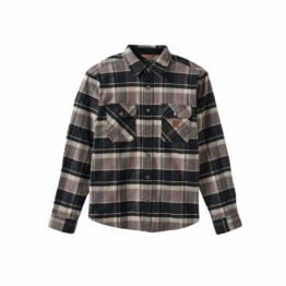 Brixton Builders Bowery Stretch Flannel Shirt Black Charcoal Beige