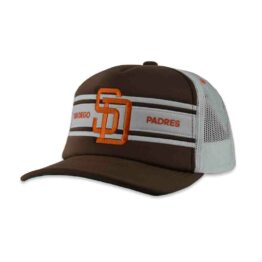 Mitchell & Ness San Diego Padres Sideline Trucker Cooperstown Snapback Hat Brown