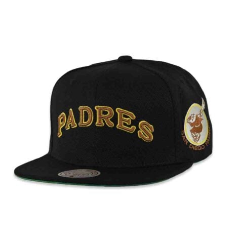 Mitchell & Ness San Diego Padres Triple Play Cooperstown Snapback Hat Black