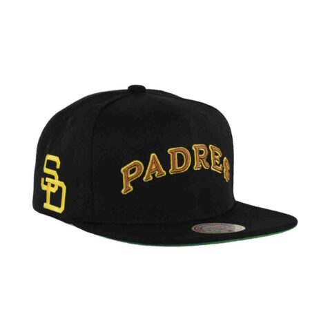 Mitchell & Ness San Diego Padres Triple Play Cooperstown Snapback Hat Black - Image 3