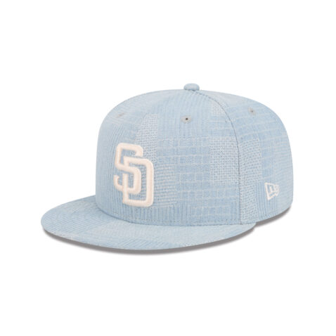 New Era 9Fifty San Diego Padres Denim Patchwork Snapback Hat Blue Denim