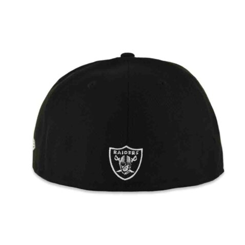 New Era 59Fifty Las Vegas Raiders Script Fitted Hat Black White - Image 5