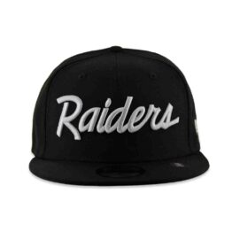 New Era 59Fifty Las Vegas Raiders Script Fitted Hat Black White