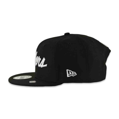 New Era 59Fifty Las Vegas Raiders Script Fitted Hat Black White - Image 4
