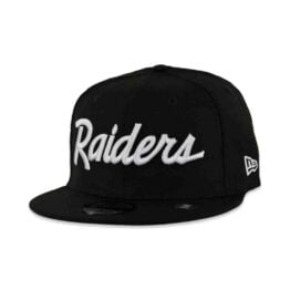 New Era 59Fifty Las Vegas Raiders Script Fitted Hat Black White