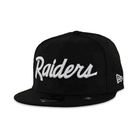 New Era 59Fifty Las Vegas Raiders Script Fitted Hat Black White